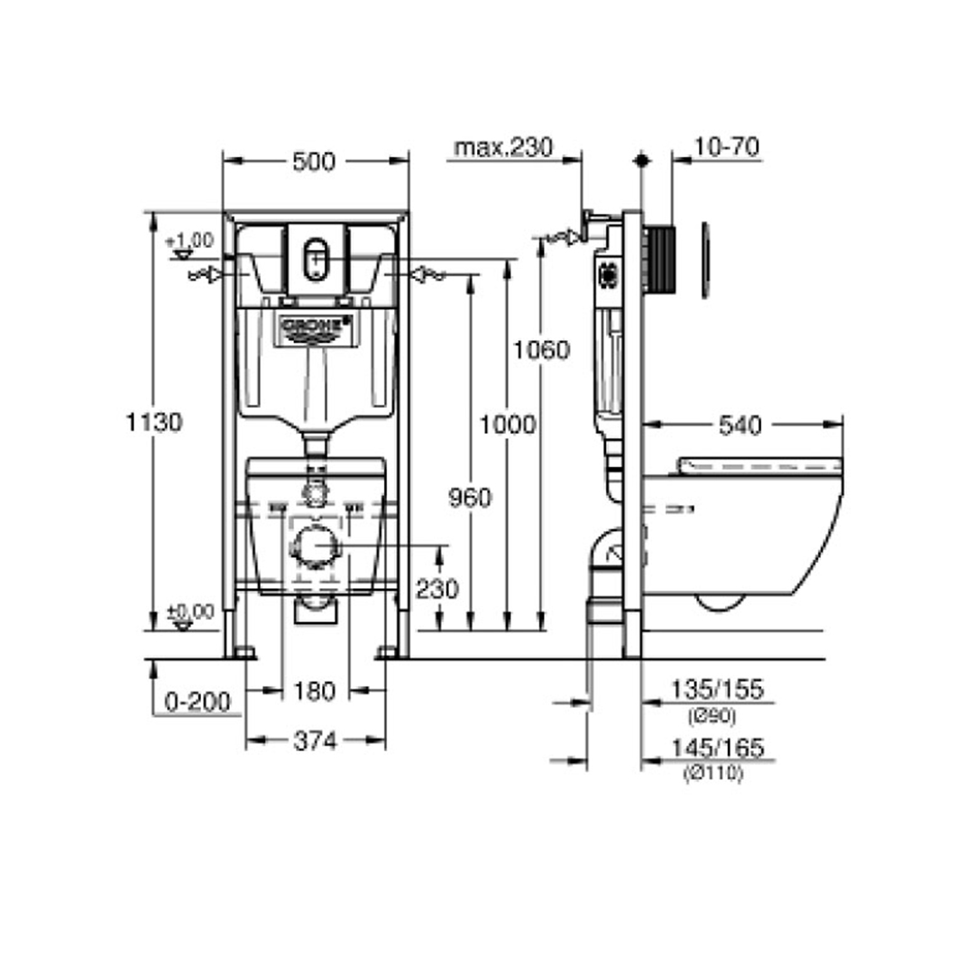 Комплект за WC 5в1 височина 1.13m Rapid SL Grohe 36501000 – Grohe 11.21.79.0074 – снимка 1